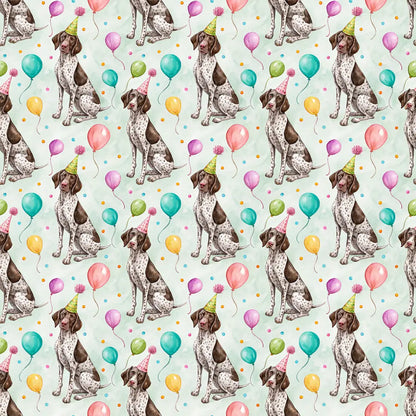 German Shorthaired Pointer Birthday Wrapping Paper — repeating pattern tile