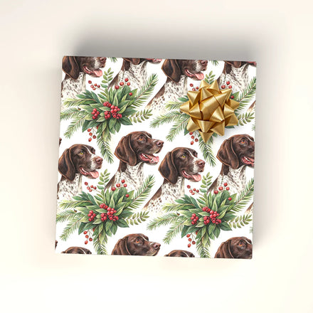 German Shorthaired Pointer Portrait Wreath Wrapping Paper