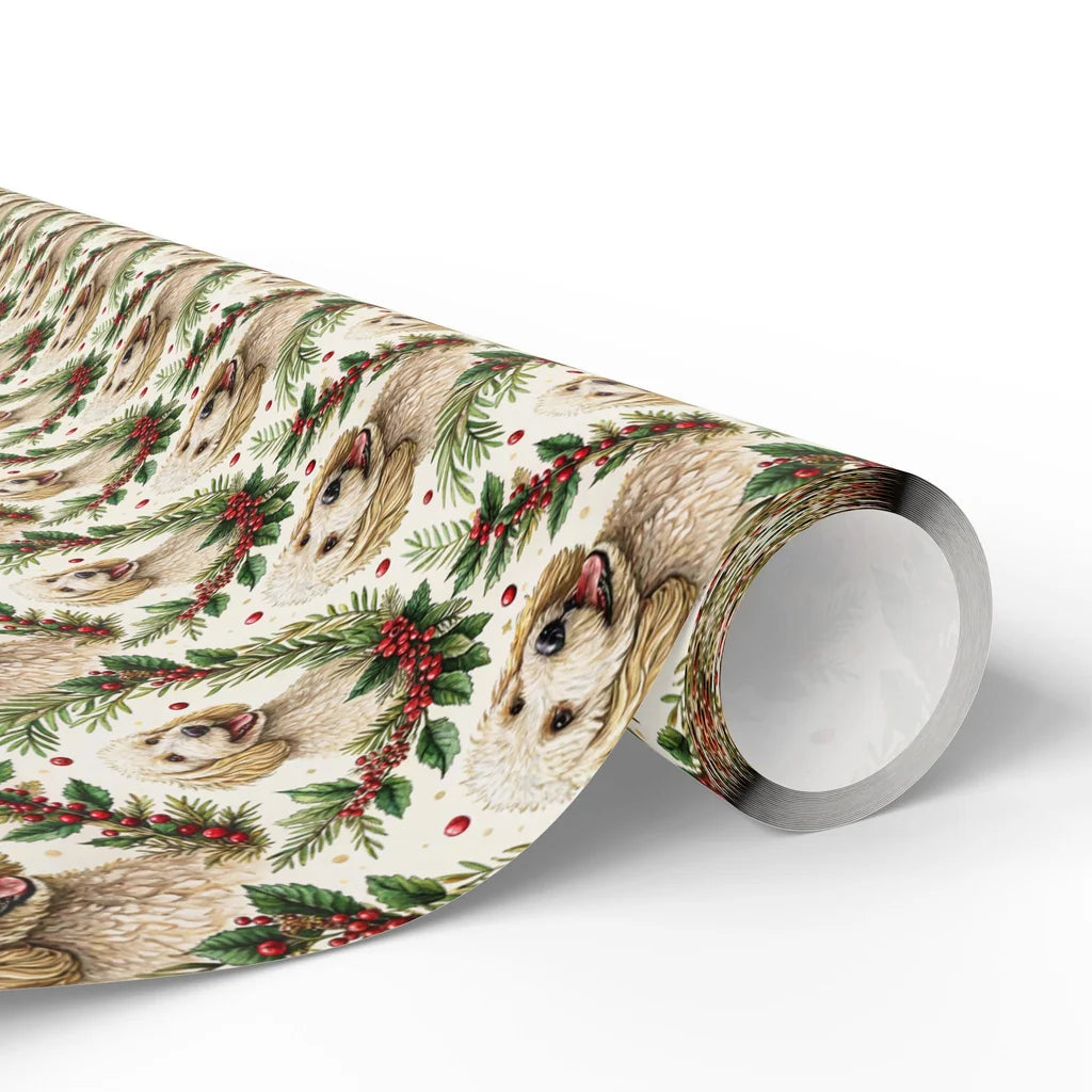 Golden Doodle Christmas Wrapping Paper — paper roll