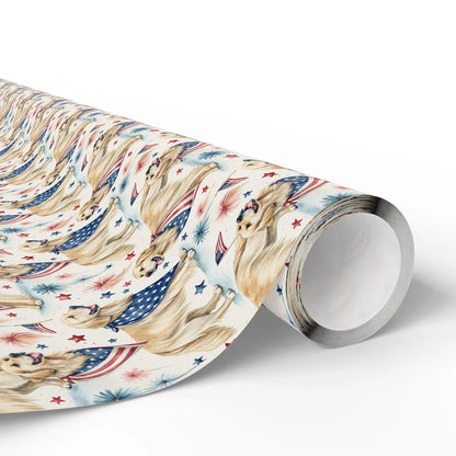 Golden Retriever Americana Wrapping Paper — paper roll