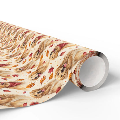 Golden Retriever Fall Autumn Wrapping Paper — paper roll