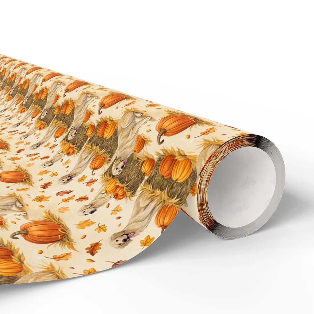 Golden Retriever Fall Pumpkin Wrapping Paper — paper roll