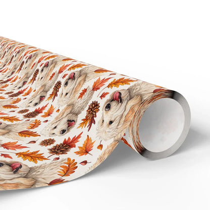 Golden Retriever Fall Wrapping Paper — paper roll
