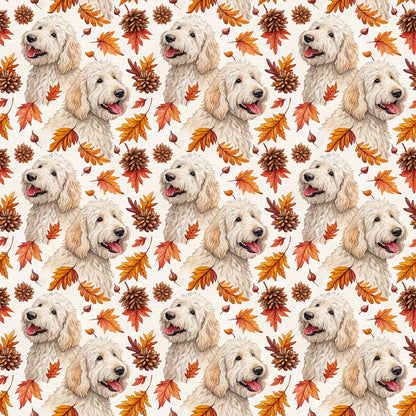 Golden Retriever Fall Wrapping Paper — repeating pattern tile
