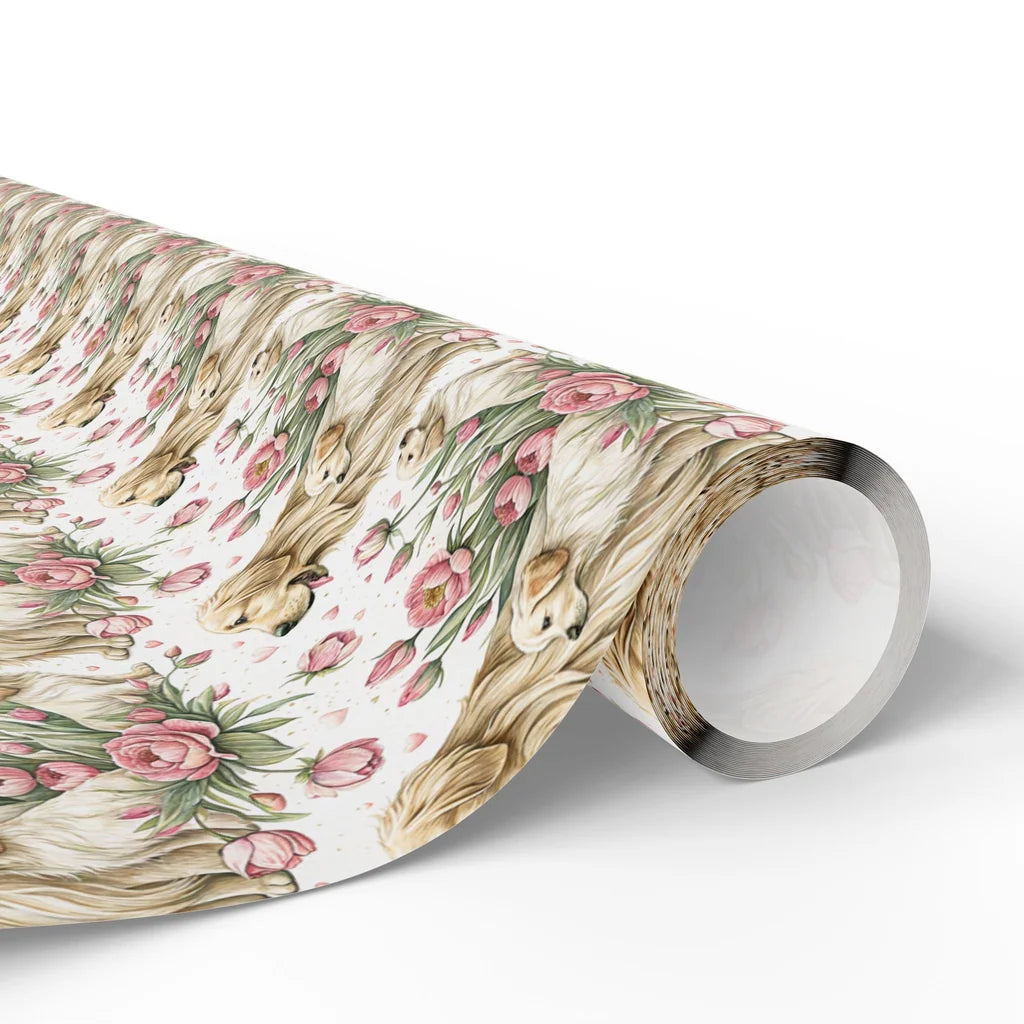 Golden Retriever Floral Wrapping Paper — paper roll