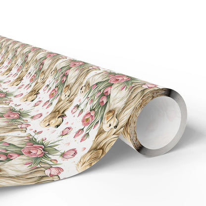 Golden Retriever Floral Wrapping Paper — paper roll
