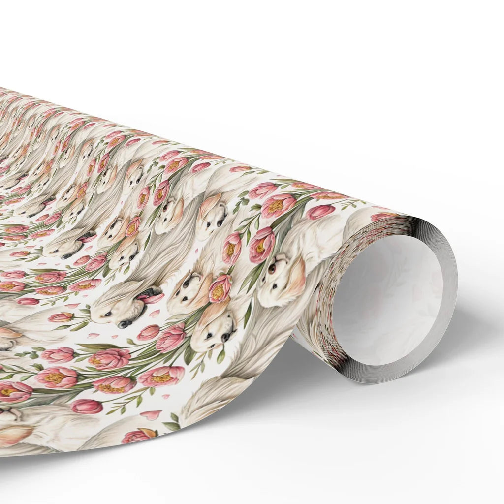 Golden Retriever Floral Wrapping Paper — paper roll