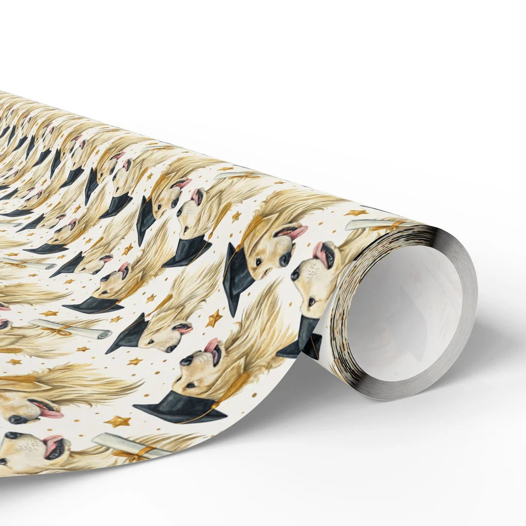 Golden Retriever Graduation Wrapping Paper — paper roll