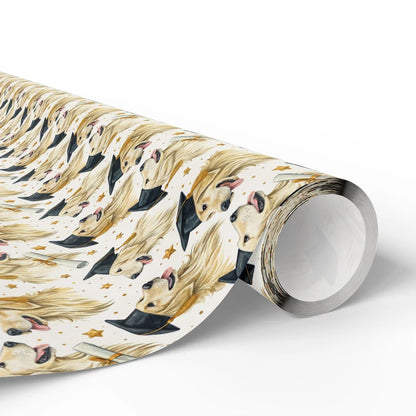 Golden Retriever Graduation Wrapping Paper — paper roll