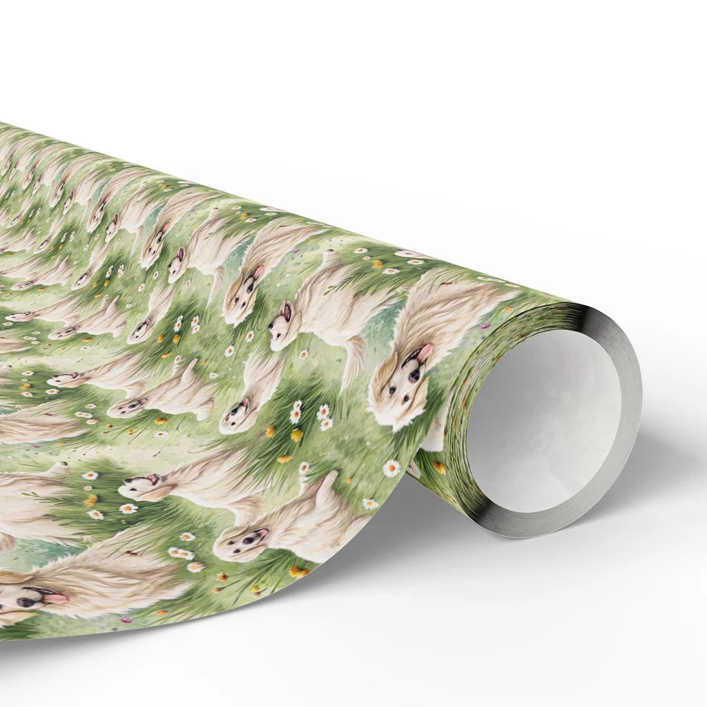 Golden Retriever Meadow Wrapping Paper — paper roll