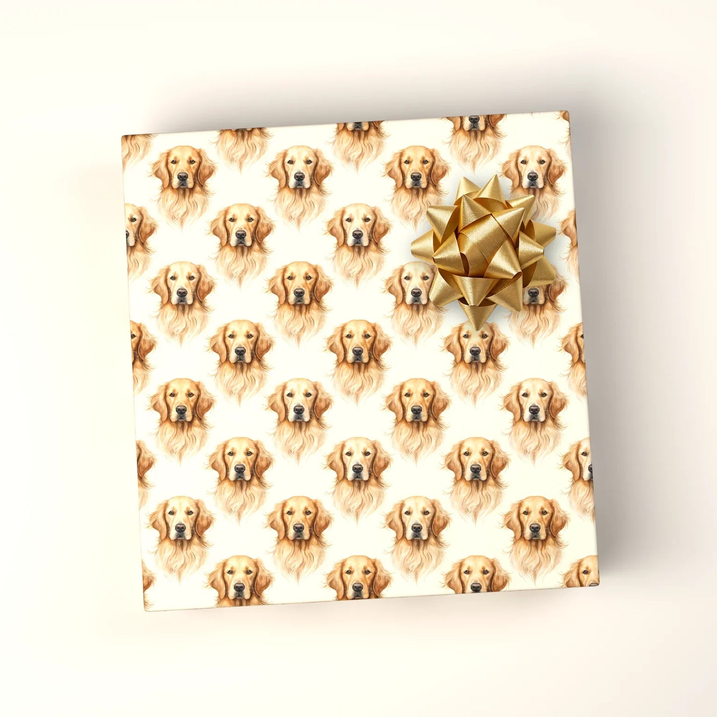Golden Retriever Portrait Wrapping Paper — wrapped gift presentation