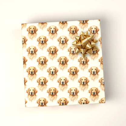 Golden Retriever Portrait Wrapping Paper — wrapped gift presentation