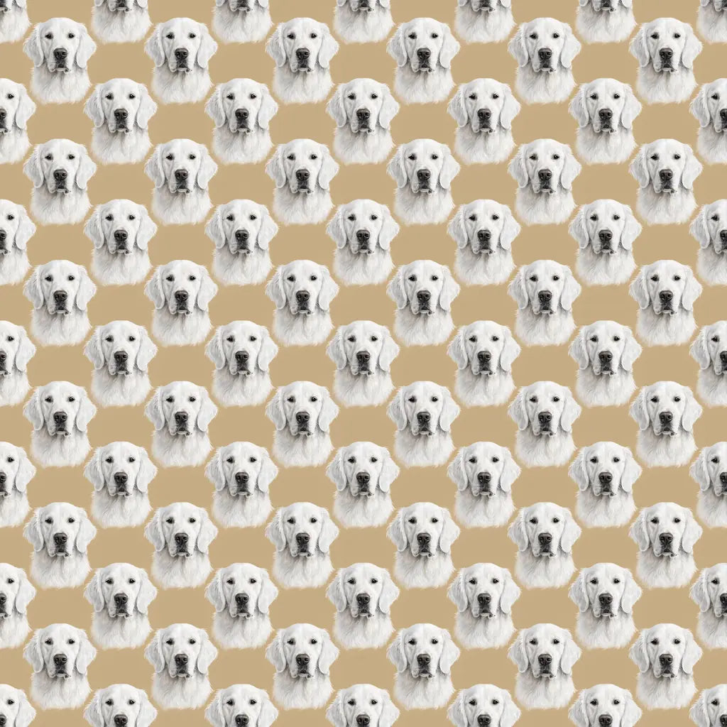 Golden Retriever Portrait Wrapping Paper — repeating pattern tile