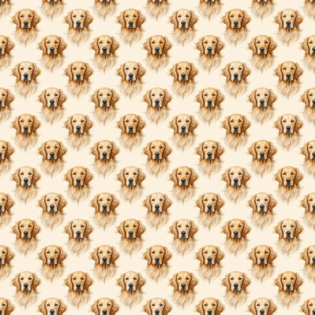 Golden Retriever Portrait Wrapping Paper — repeating pattern tile
