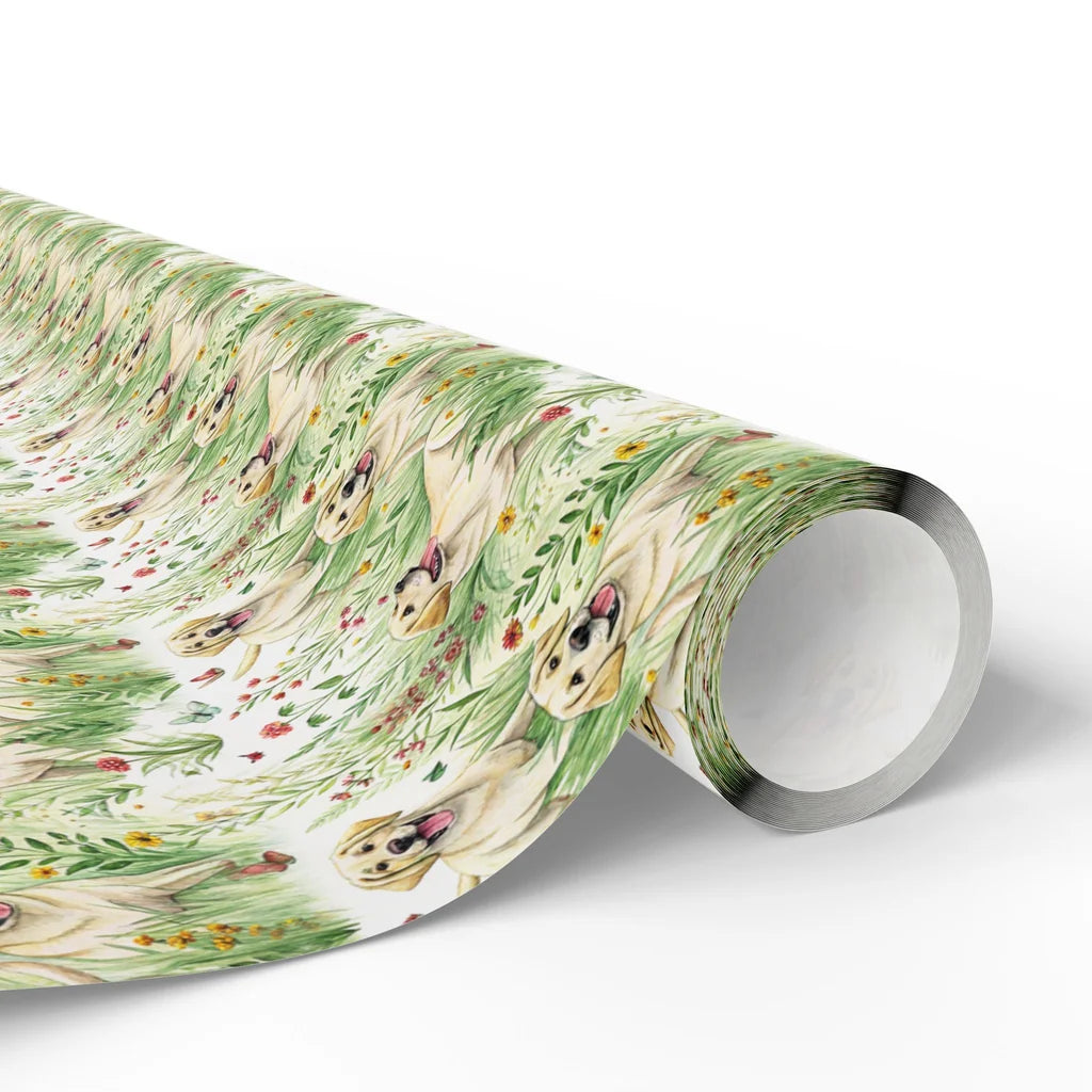 Golden Retriever Wildflower Meadow Wrapping Paper — paper roll
