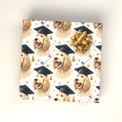 Goldendoodle Graduation Wrapping Paper — wrapped gift presentation