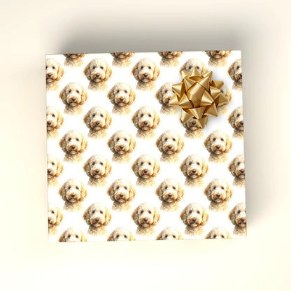 Goldendoodle Portrait Wrapping Paper — wrapped gift presentation