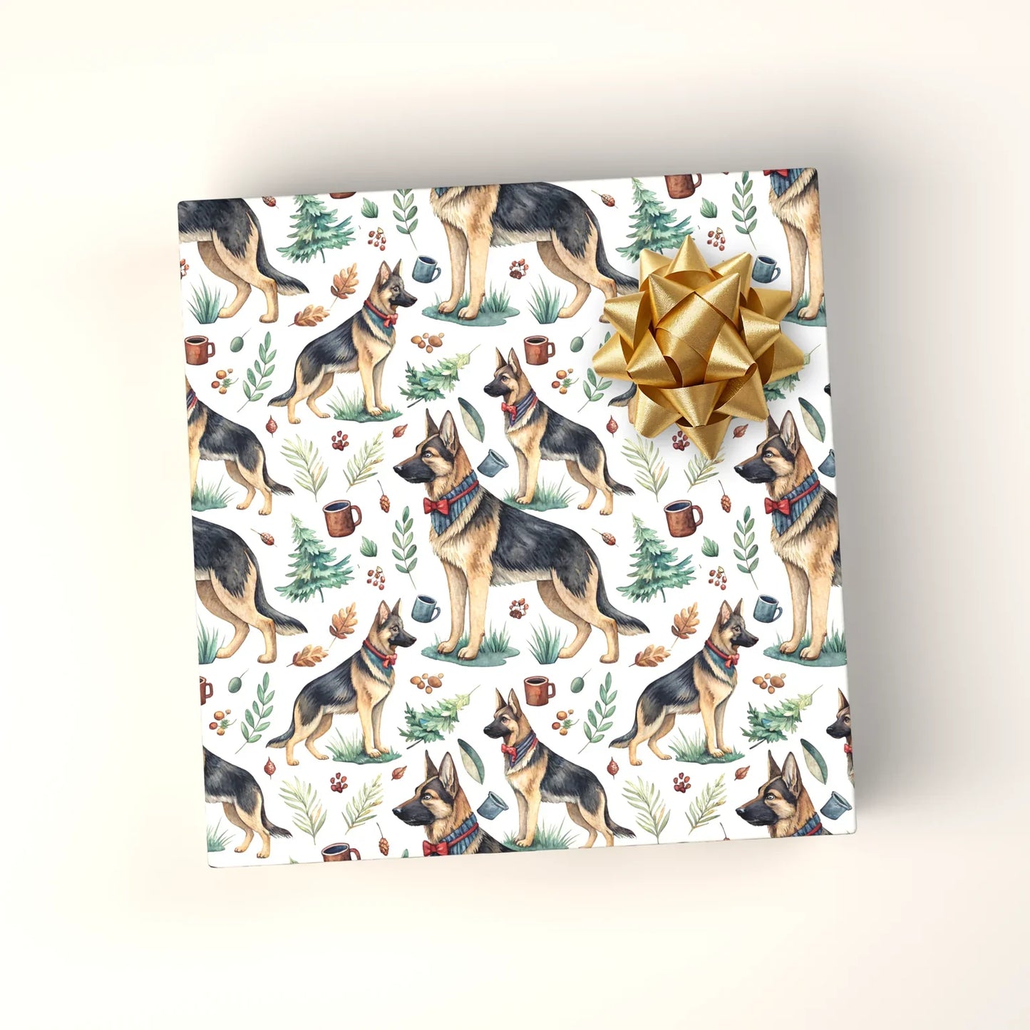 Good Dog Gift Wrap: German Shepherd Wrapping Paper — wrapped gift presentation
