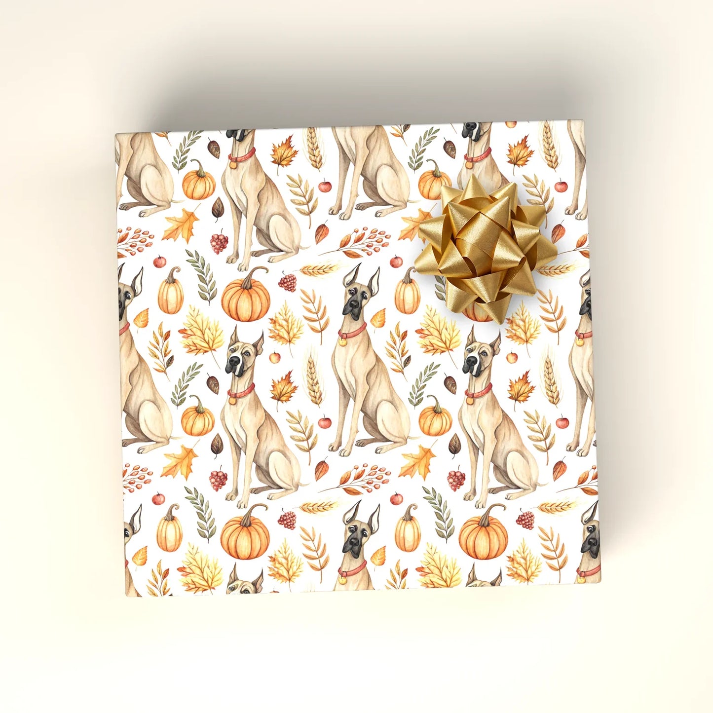 Great Dane Autumn Wrapping Paper — wrapped gift presentation