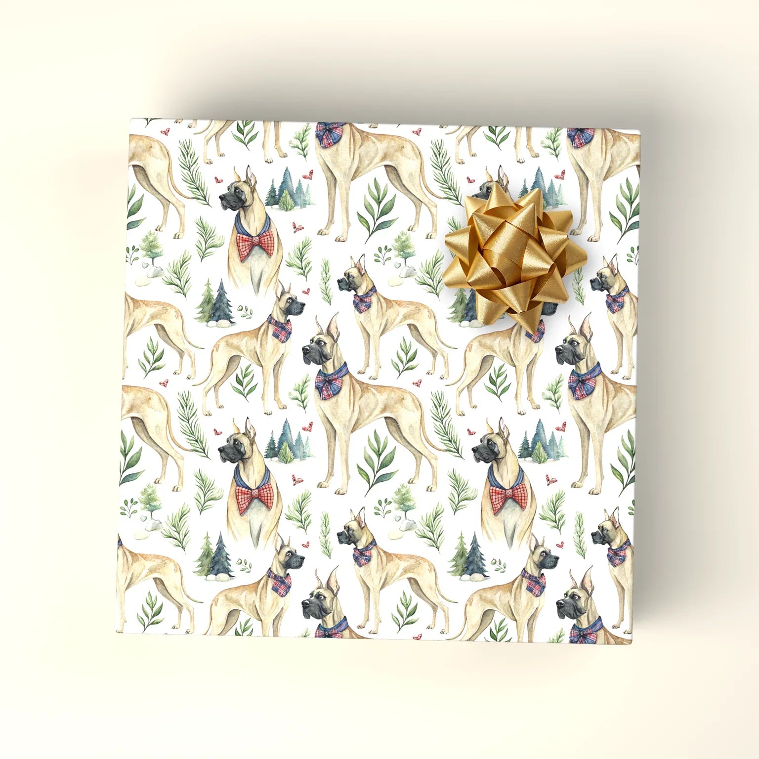 Great Dane Christmas Wrapping Paper — wrapped gift presentation