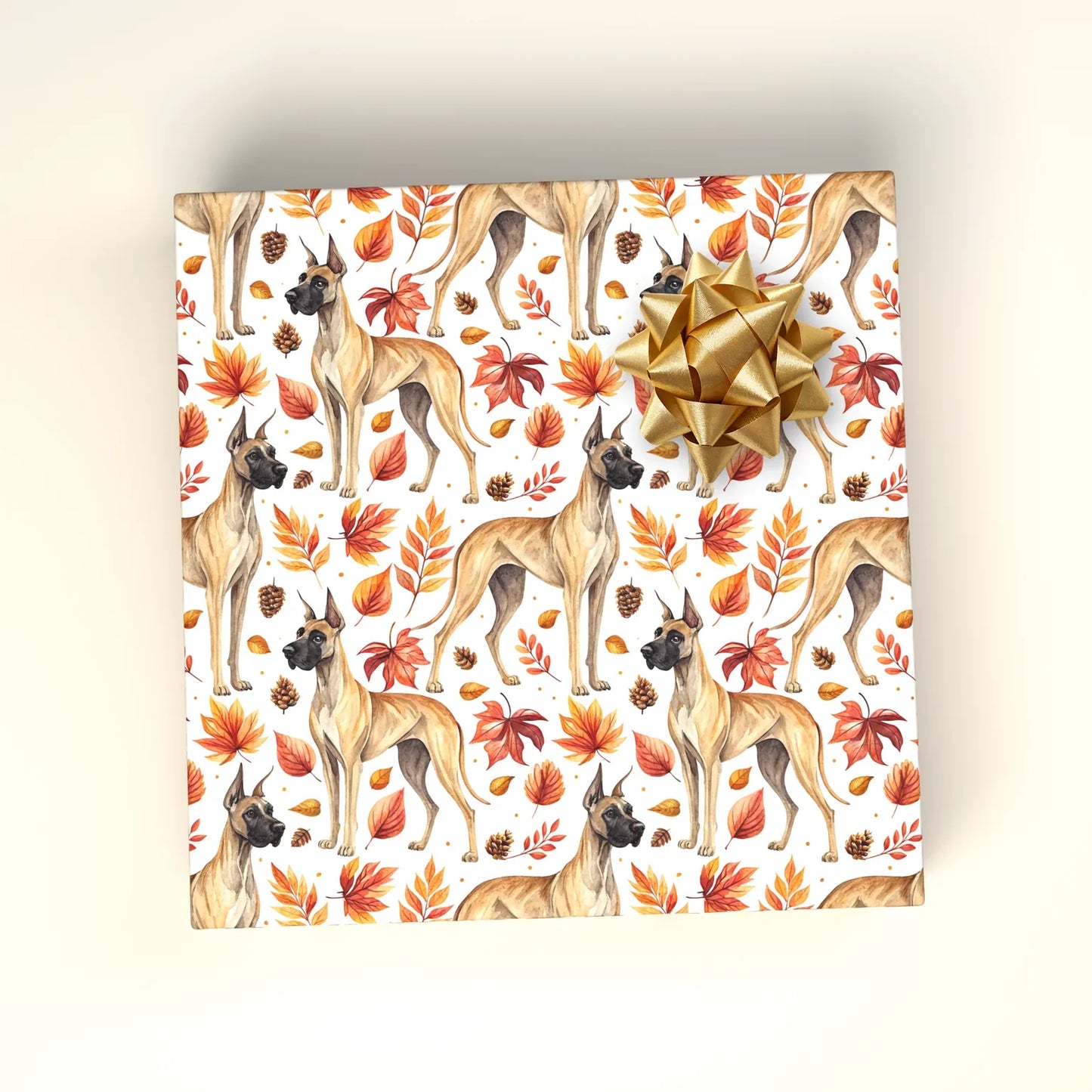 Great Dane Fall Wrapping Paper — wrapped gift presentation