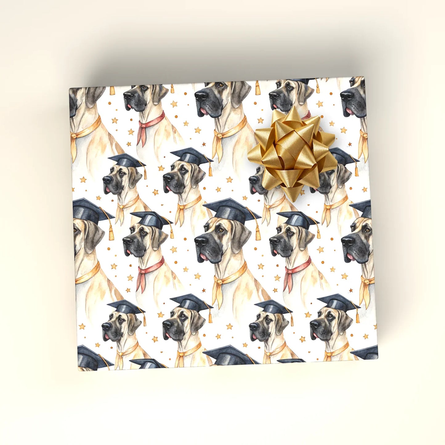 Great Dane Graduation Wrapping Paper — wrapped gift presentation