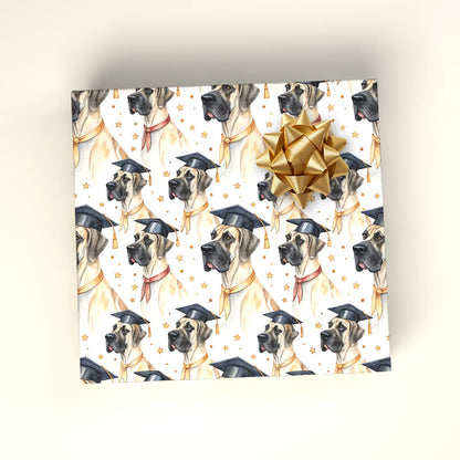 Great Dane Graduation Wrapping Paper — wrapped gift presentation