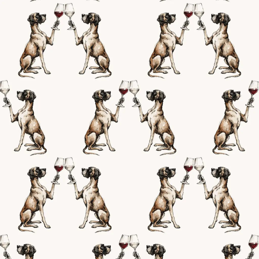 Great Dane Happy Hour Wrapping Paper — repeating pattern tile