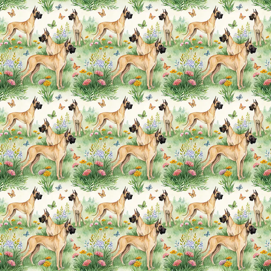 Great Dane Spring Wrapping Paper — repeating pattern tile