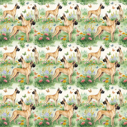 Great Dane Spring Wrapping Paper — repeating pattern tile