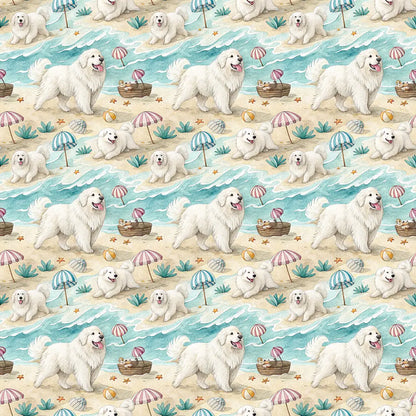 Great Pyrenees Beach Wrapping Paper — repeating pattern tile