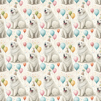 Great Pyrenees Birthday Wrapping Paper — repeating pattern tile