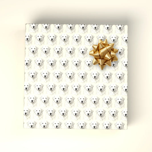 Great Pyrenees Portrait Wrapping Paper — wrapped gift presentation