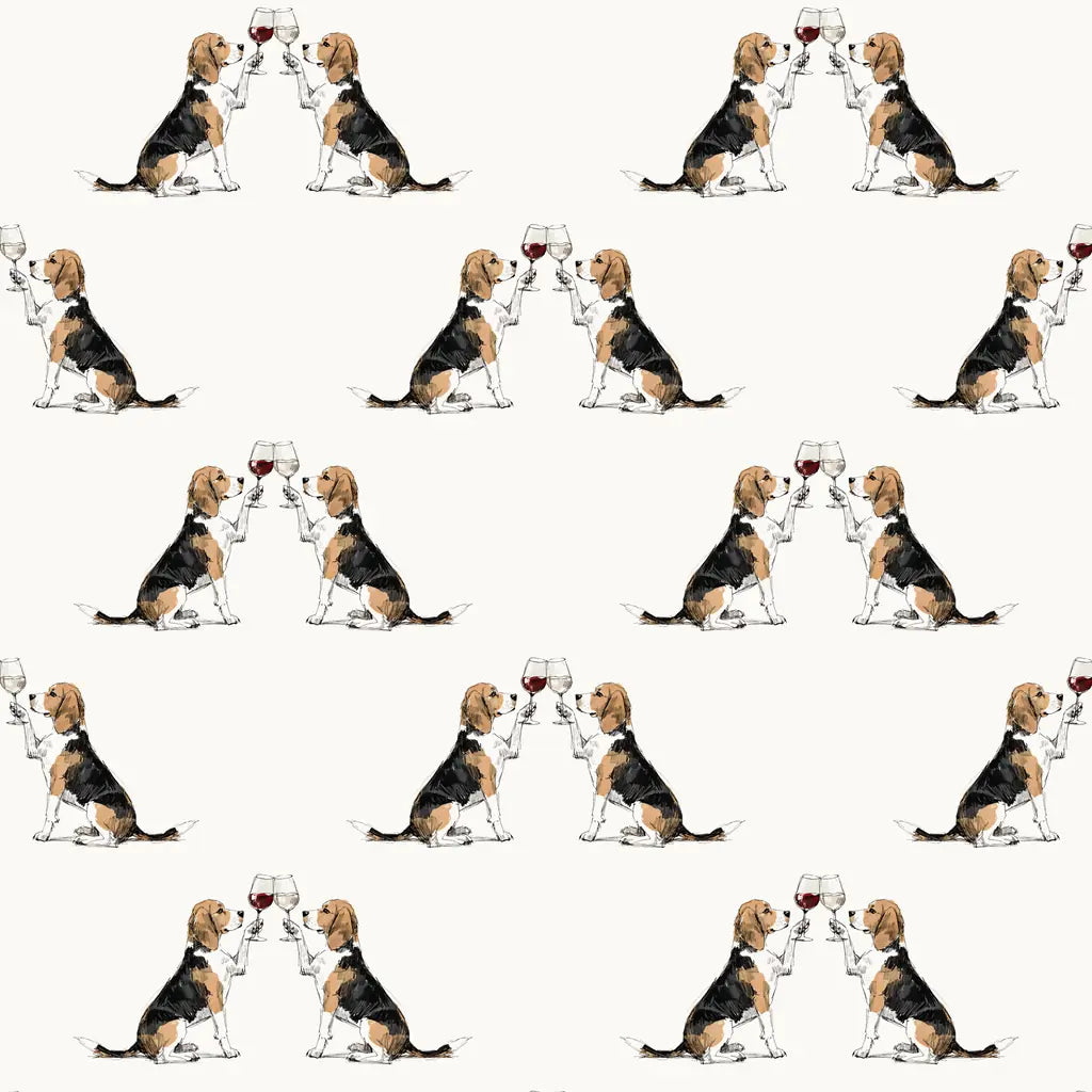 Happy Hour Beagle Wrapping Paper — repeating pattern tile