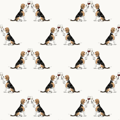 Happy Hour Beagle Wrapping Paper — repeating pattern tile