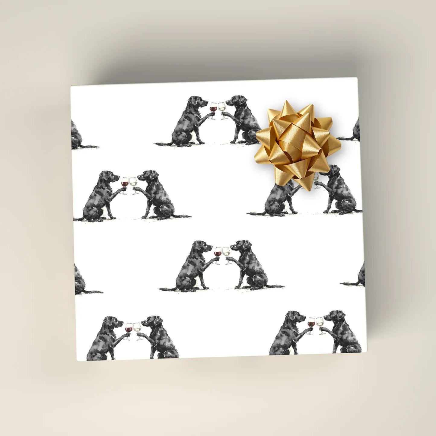 Happy Hour Black Labrador Retriever Wrapping Paper — wrapped gift presentation