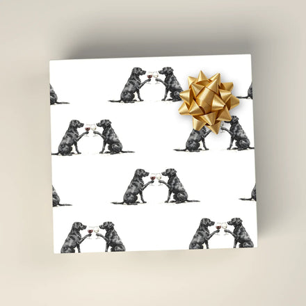 Happy Hour Black Labrador Retriever Wrapping Paper