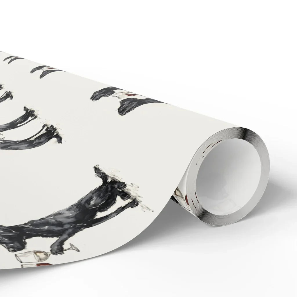 Happy Hour Black Labrador Retriever Wrapping Paper — paper roll