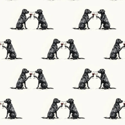 Happy Hour Black Labrador Retriever Wrapping Paper — repeating pattern tile