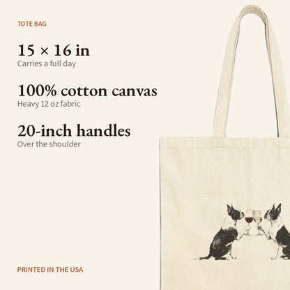 Happy Hour Boston Terrier Tote Bag — what you get