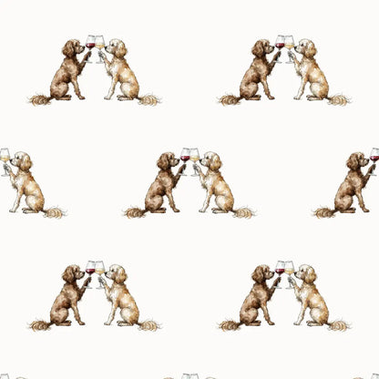 Happy Hour Cavapoo Wrapping Paper — repeating pattern tile