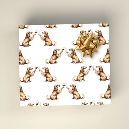 Happy Hour Cocker Spaniel Wrapping Paper