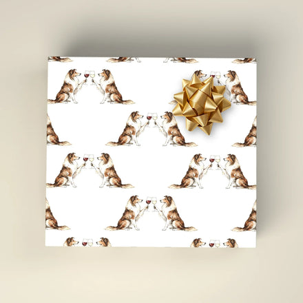 Happy Hour Collie Wrapping Paper