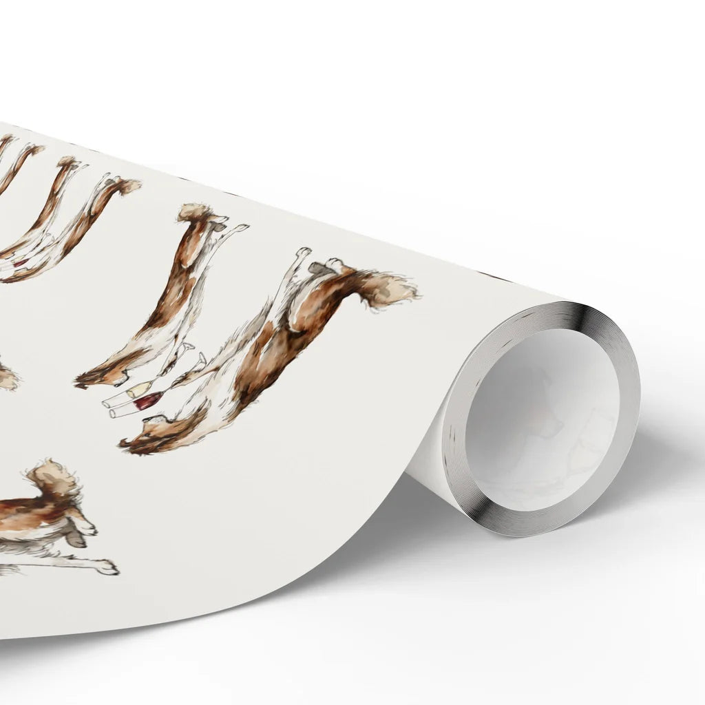 Happy Hour Collie Wrapping Paper — paper roll