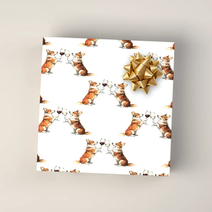 Happy Hour Corgi Wrapping Paper