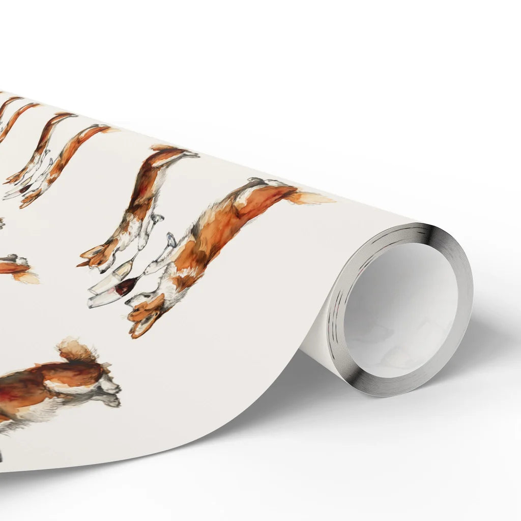 Happy Hour Corgi Wrapping Paper — paper roll