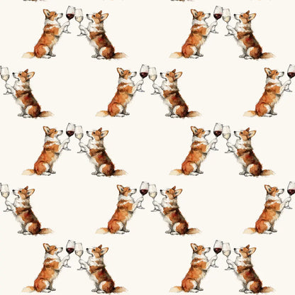 Happy Hour Corgi Wrapping Paper — repeating pattern tile