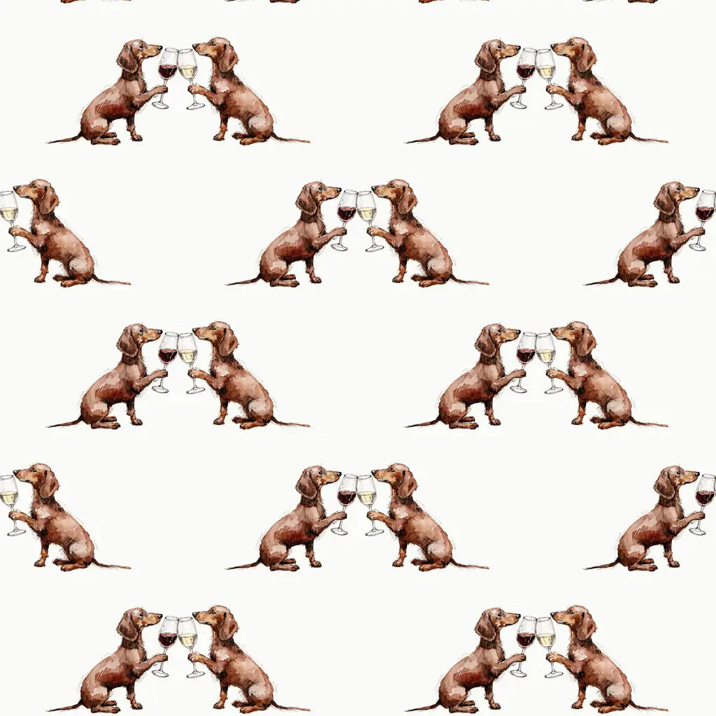 Happy Hour Dachshund Wrapping Paper — repeating pattern tile