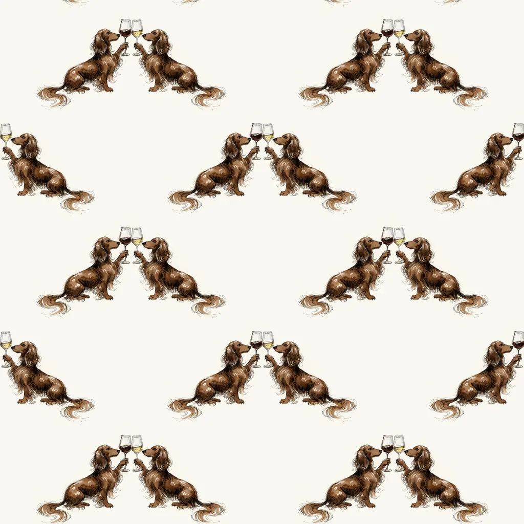 Happy Hour Dachshund Wrapping Paper — repeating pattern tile