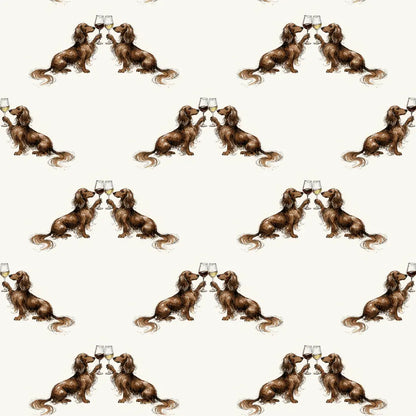 Happy Hour Dachshund Wrapping Paper — repeating pattern tile